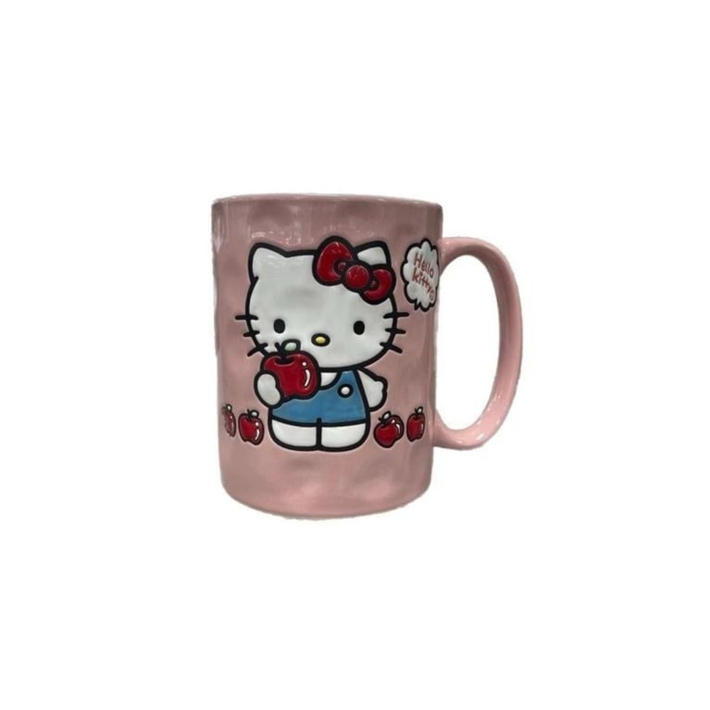 Hello Kitty Pink Ceramic Mug with Apple Design